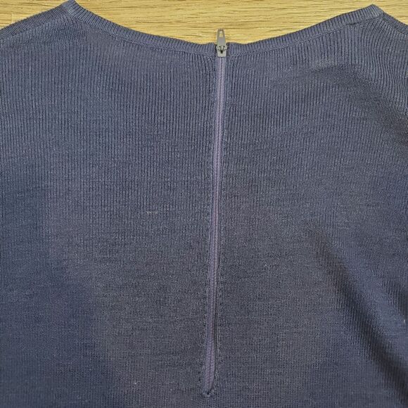 Rare Vintage 70s Goldworm Tussah Silk Knit Top Royal Blue Italy Luxury Designer - Picture 9 of 11